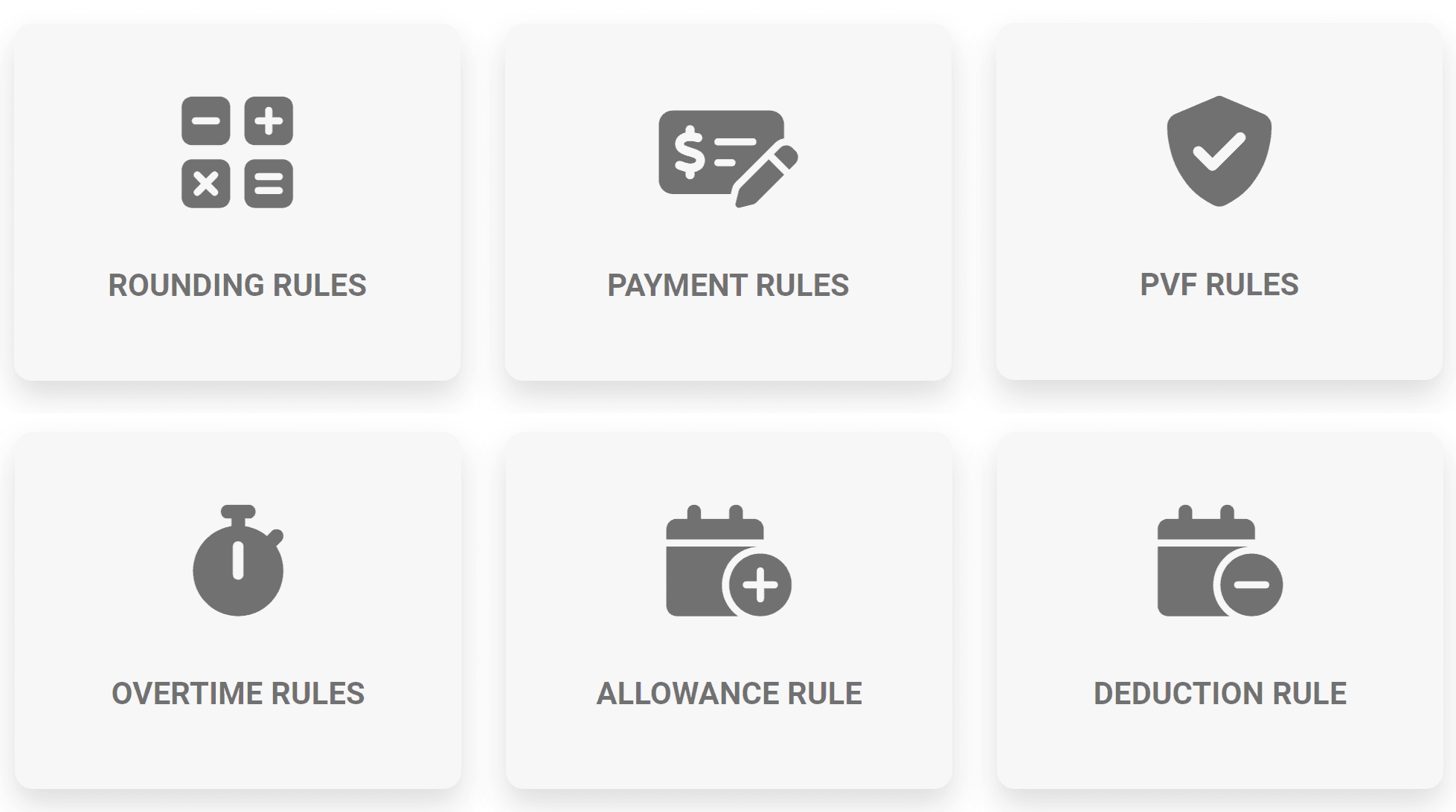 Setup custom payment and deduction rules